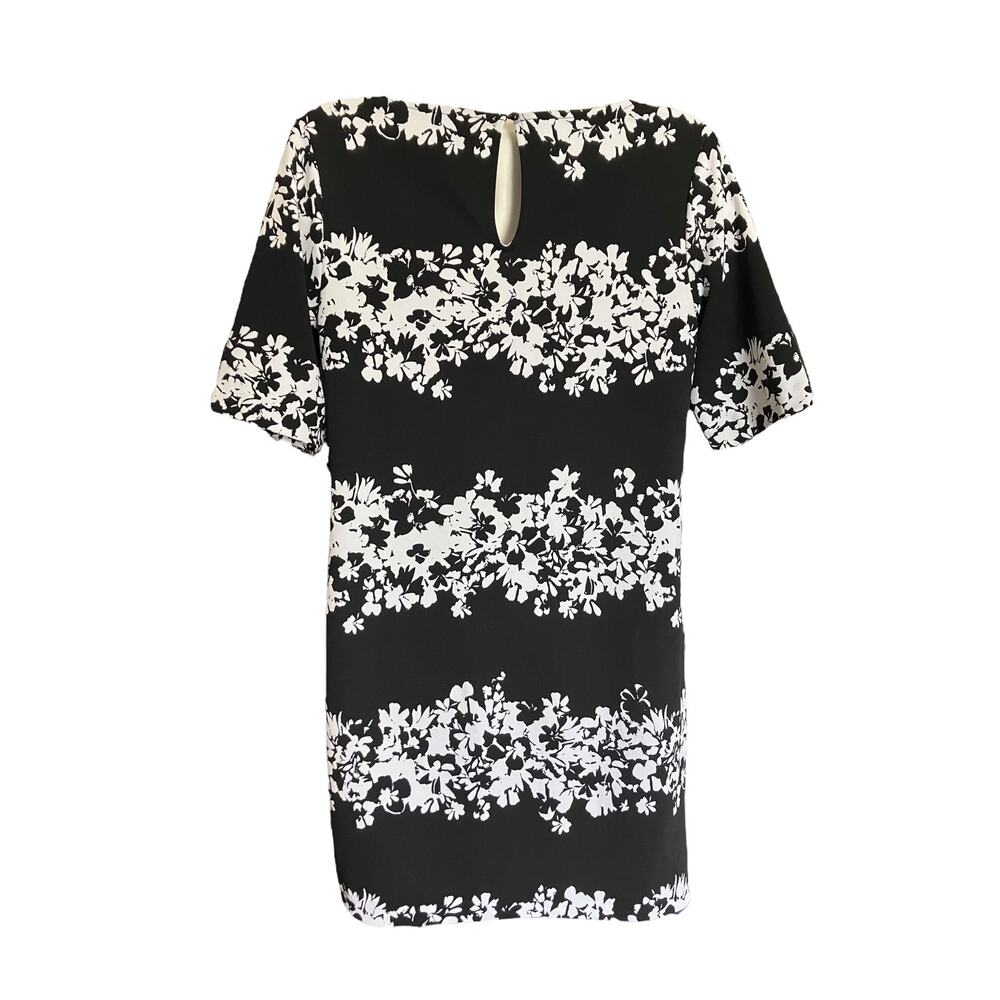 Banana Republic Women's Black w/ White Floral Day Shift Dress | Size 4 - Picture 8 of 11